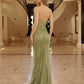 Nox Anabel C1844 Strapless Beaded Tulle Prom Gown Peaked Neckline