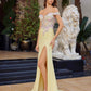 Nox Anabel C1845 Fitted Off Shoulder Embellished Shimmer Jersey Prom Gown