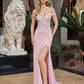 Nox Anabel C1845 Fitted Off Shoulder Embellished Shimmer Jersey Prom Gown