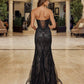 Nox Anabel C1848 Fitted Beaded Tulle Strapless Keyhole Bodice Prom Gown