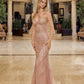Nox Anabel C1848 Fitted Beaded Tulle Strapless Keyhole Bodice Prom Gown