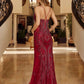 Nox Anabel C1849 Beaded Tulle Lace Up Closure Spaghetti Strap Prom Gown