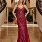 Nox Anabel C1849 Beaded Tulle Lace Up Closure Spaghetti Strap Prom Gown