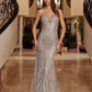 Nox Anabel C1849 Beaded Tulle Lace Up Closure Spaghetti Strap Prom Gown