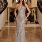 Nox Anabel C1849 Beaded Tulle Lace Up Closure Spaghetti Strap Prom Gown