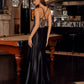 Nox Anabel C1852 Rhinestone Embellished Bodice Stretch Satin Prom Gown