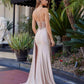 Nox Anabel C1852 Rhinestone Embellished Bodice Stretch Satin Prom Gown