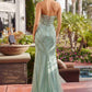 Nox Anabel C1877 Fully Beaded Fitted Tulle Dress V-Neckline Prom Gown