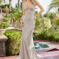 Nox Anabel C1877 Fully Beaded Fitted Tulle Dress V-Neckline Prom Gown