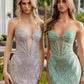 Nox Anabel C1877 Fully Beaded Fitted Tulle Dress V-Neckline Prom Gown