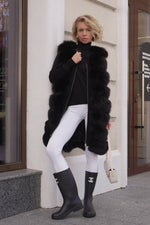 Genuine Polar Fox fur vest, 90 cm, by Alaska® Outerwear Company, shown in soft white fur