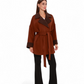Sandro Cashmere Blend Overcoat in Cinnamon