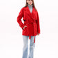 Karina Midi Cashmere Wool Blend Coat In Ruby