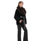 Modena Genuine Astrakhan Polar Fox Trim Coat