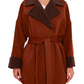Sandro Cashmere Blend Overcoat in Cinnamon