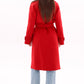 Karina Belted Wool Cashmere Blend Overcoat in Ruby