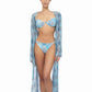 PATCHWORK PRINT MESH LONG COVER UP