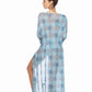 PATCHWORK PRINT MESH LONG COVER UP