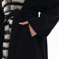 Genuine  French Orylag Fur Italian Cashmere Wool Coat 85cm