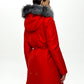 Roma Genuine Silver Fox Fur Rabbit Fur Insulated Parka in Red