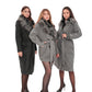 Genuine Silver Fox Cashmere Blend Coat