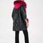 Saga®Furs Silver Fox Wool Alpaca Poncho Vest in Fuchsia
