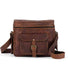 Black Simmons camera bag by Classy Leather Bags with adjustable strap and multiple compartments for photography gear.