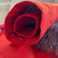 Roma Genuine Silver Fox Fur Rabbit Fur Insulated Parka in Red