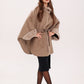 Genuine Scandinavian Mink Fur Double Face Wool Poncho