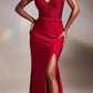 Cinderella Divine CA106 Long Off the Shoulder Fitted Evening Gown