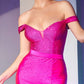 Cinderella Divine CA106 Long Off the Shoulder Fitted Evening Gown