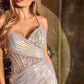 Ladivine CA115 Formal Gown Sweetheart Neck Metallic Stretch Corset