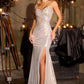 Ladivine CA115 Formal Gown Sweetheart Neck Metallic Stretch Corset