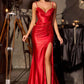 Ladivine CA119 Sweetheart Neck Fitted Stretch Satin Formal Gown