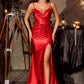 Ladivine CA119 Sweetheart Neck Fitted Stretch Satin Formal Gown