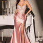 Ladivine CA121 Long Fitted Gown Embellished Corset Bodice Sweetheart