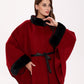 Genuine Scandinavian Mink Fur Double Face Wool Poncho
