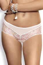 Semi Sheer Floral Boyshorts Panty Sawren Candy-0