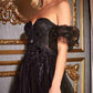 Cinderella Divine CB080 Long Strapless Tulle Floral Ball Gown