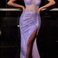 Cinderella Divine CB084 Strapless Fitted Glitter Gown