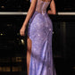 Cinderella Divine CB084 Strapless Fitted Glitter Gown