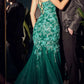 Ladivine CB112 Floor Length Butterfly Print Mermaid Gown
