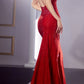 Cinderella Divine CB119 Floor Length Fitted Hot Stone Gown