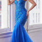 Ladivine CB139 Long Strapless Fitted Embellished Mermaid Gown