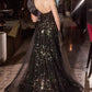 Ladivine CB157 Dress One Shoulder Black Ball Gown