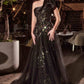 Ladivine CB157 Dress One Shoulder Black Ball Gown
