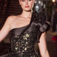 Ladivine CB157 Dress One Shoulder Black Ball Gown