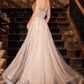 Ladivine CB158 Strapless Crystal Embellished Gown With Overskirt