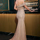 Ladivine CB160 One Shoulder Sweetheart Neck Crystal Embellishment Gown