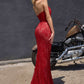 Ladivine CB162 Fitted Strapless Scoop Neck Leg Slit Beaded Gown